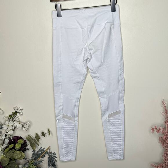 ALO YOGA High Waist Moto Legging White {Q11} - Picture 3 of 5